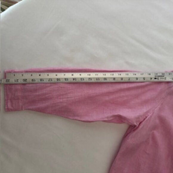 SIGRID OLSEN Button up Linen Top – Pink – 1X – Relaxed Fit, Shirttail Hem - Picture 11 of 11